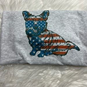 Brand new unisex American flag themed corgi T-shirt